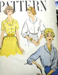 9433 1958 VOGUE BUTTON BLOUSE, DAISY TRANSFER PATTERN 16 36''